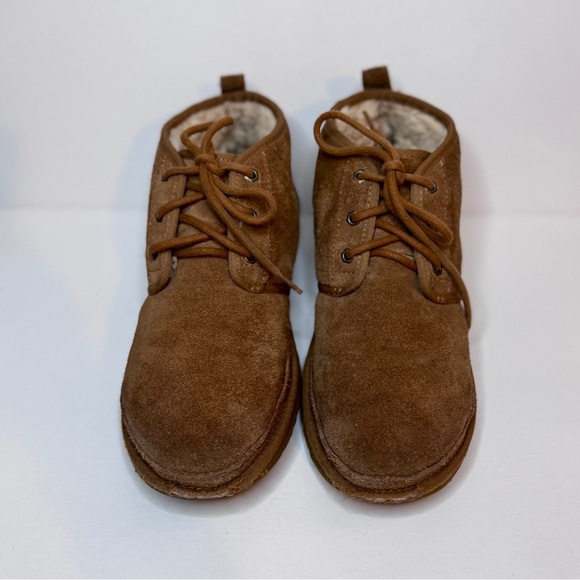 UGG Chestnut Suede Lace Up Chukka Boots Women’s 9 Shearling Lined - Picture 1 of 11